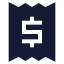 Receipt icon with solid sharp style