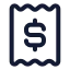 Receipt icon with stroke rounded style