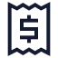Receipt icon with stroke sharp style