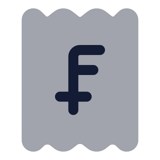 Receipt Swiss Franc Icon in Bulk Rounded style