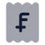 Receiptswissfranc icon with bulk rounded style