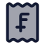 Receiptswissfranc icon with duotone rounded style