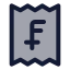 Receiptswissfranc icon with duotone standard style