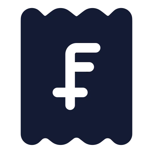 Receipt Swiss Franc Icon in Solid Rounded style