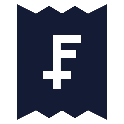 Receipt Swiss Franc Icon in Solid Sharp style