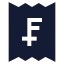 Receiptswissfranc icon with solid sharp style