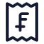 Receiptswissfranc icon with stroke standard style