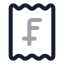 Receiptswissfranc icon with twotone rounded style