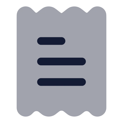 Receipt Text Icon in Bulk Rounded style