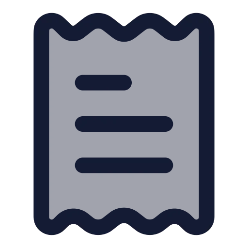 Receipt Text Icon in Duotone Rounded style