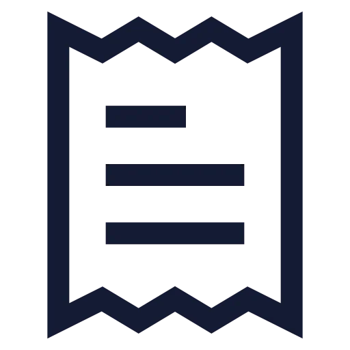 Receipt Text Icon in Stroke Sharp style