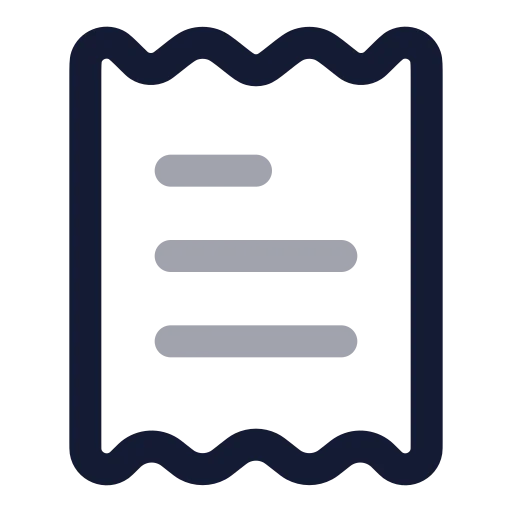 Receipt Text Icon in Twotone Rounded style