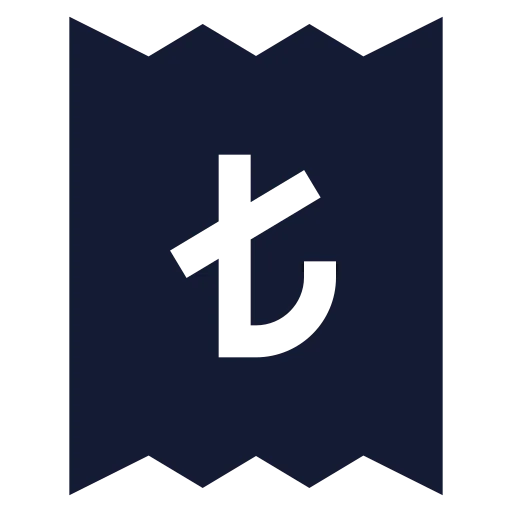 Receipt Turkish Lira Icon in Solid Sharp style