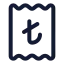 Receiptturkishlira icon with stroke rounded style