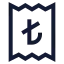 Receiptturkishlira icon with stroke sharp style