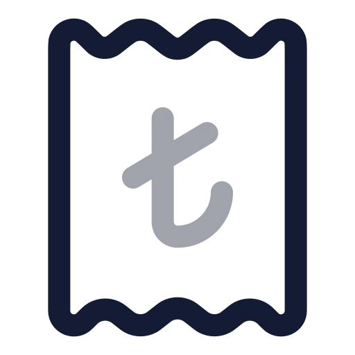 Receipt Turkish Lira Icon in Twotone Rounded style