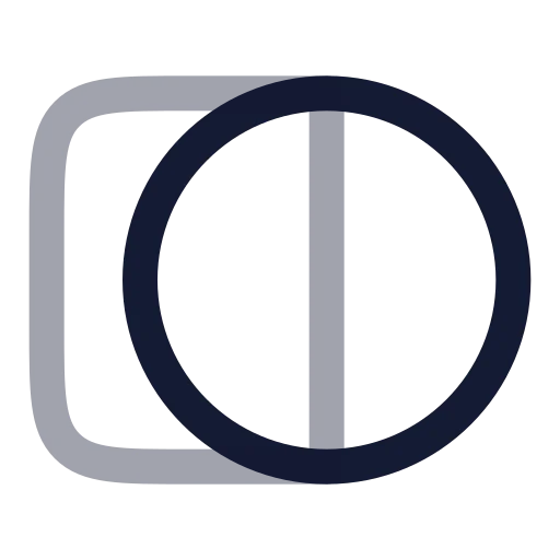 Rectangle Circle Icon in Twotone Rounded style