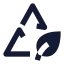 Recycle icon with solid sharp style
