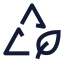 Recycle icon with stroke sharp style