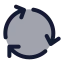 Recycle icon with duotone rounded style
