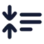 Reduceparagraph icon with solid rounded style
