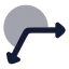Reflex icon with bulk rounded style