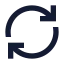Refresh icon with solid sharp style