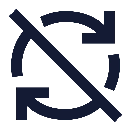 Refresh Cw Off Icon in Solid Sharp style