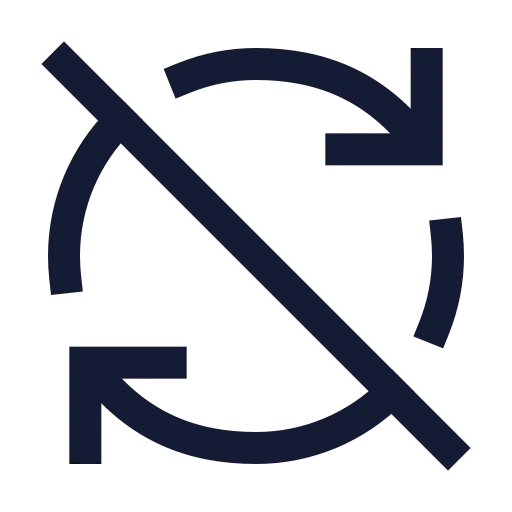 Refresh Cw Off Icon in Stroke Sharp style