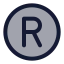 Registered icon with duotone rounded style