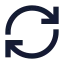 Reload icon with solid sharp style