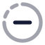 Removecirclehalfdot icon with bulk rounded style