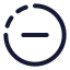 Removecirclehalfdot icon with stroke rounded style