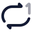 Repeatone icon with bulk rounded style