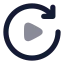 Replay icon with bulk rounded style