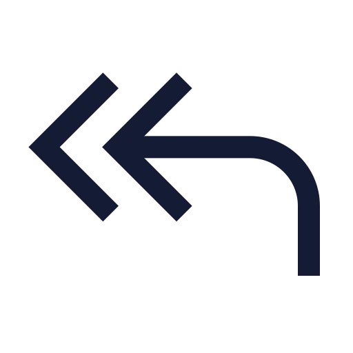 Reply All Icon in Stroke Sharp style