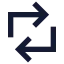 Repost icon with solid sharp style