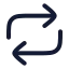 Repost icon with stroke rounded style
