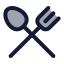 Restaurant icon with duotone standard style