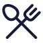 Restaurant icon with stroke rounded style