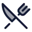 Restaurant icon with duotone rounded style