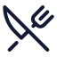 Restaurant icon with stroke rounded style