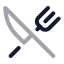 Restaurant icon with twotone rounded style