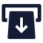 Reversewithdrawal icon with solid sharp style