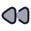Rewind icon with duotone rounded style