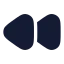 Rewind icon with solid rounded style
