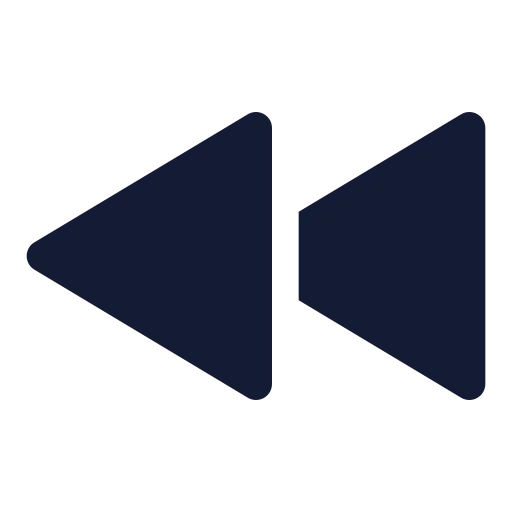 Rewind Icon in Solid Sharp style