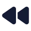 Rewind icon with solid standard style
