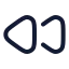 Rewind icon with stroke rounded style