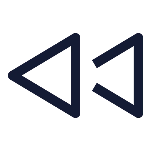 Rewind Icon in Stroke Sharp style